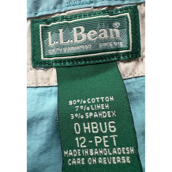 L.L. Bean Womens Light Blue Convertible Roll-Up Pants 12 Pet Cotton Blend - Picture 3 of 12